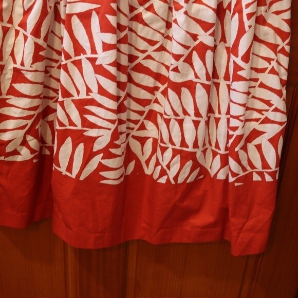 Talbots Collection Red White Floral A-Line Dress Classic Cotton Work Office 12 - Picture 9 of 11